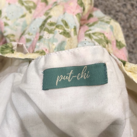 ModCloth Midi Dress Size Small Pastel Yellow Pink Floral Eyelet - Picture 7 of 12